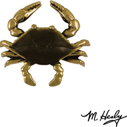 Michael Healy Designs - MHS131 - 5 1/4"W x 1 3/4"D x 4 1/2"H Michael Healy Crab Door Knocker, Brass