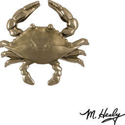 Michael Healy Designs - MHS133 - 5 1/4"W x 1 3/4"D x 4 1/2"H Michael Healy Crab Door Knocker, Nickel Silver