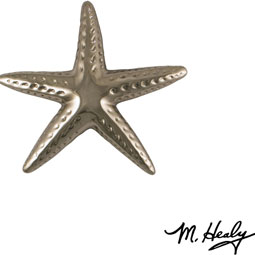 Michael Healy Designs - MHS143 - 5"W x 1 1/2"D x 5 1/4"H Michael Healy Starfish Door Knocker, Nickel Silver