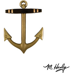 Michael Healy Designs - MHS151 - 3 3/4"W x 1"D x 5 1/4"H Michael Healy Anchor Door Knocker, Brass