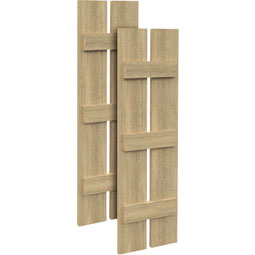 Fypon, Ltd. - SH2P3B - 2 Planks w/ 3 Battens Rough Sawn Cedar Faux Wood Shutters (Per Pair)