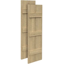 Fypon, Ltd. - SH2P3BC - 2 Boards w/ 3 Battens Rough Sawn Cedar Faux Wood Shutters (Per Pair)