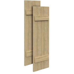 Fypon, Ltd. - SH2PC - 2 Boards w/ 2 Battens Rough Sawn Cedar Faux Wood Shutters (Per Pair)