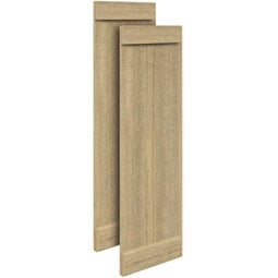 Fypon, Ltd. - SH2PEBC - 2 Boards w/ End Battens Rough Sawn Cedar Faux Wood Shutters (Per Pair)