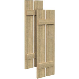 Fypon, Ltd. - SH2PO - 2 Planks w/ 2 Battens Rough Sawn Cedar Faux Wood Shutters (Per Pair)