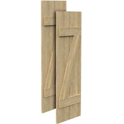 Fypon, Ltd. - SH2PZC - 2 Boards w/ Z-Batten Rough Sawn Cedar Faux Wood Shutters (Per Pair)