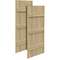 Fypon, Ltd. - SH3P3B - 3 Planks w/ 3 Battens Rough Sawn Cedar Faux Wood Shutters (Per Pair)