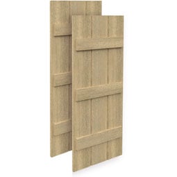 Fypon, Ltd. - SH3P3BC - 3 Boards w/ 3 Battens Rough Sawn Cedar Faux Wood Shutters (Per Pair)