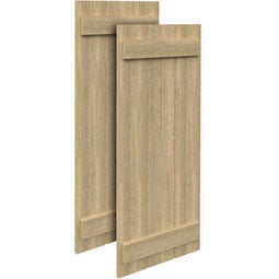 Fypon, Ltd. - SH3PC - 3 Boards w/ 2 Battens Rough Sawn Cedar Faux Wood Shutters (Per Pair)