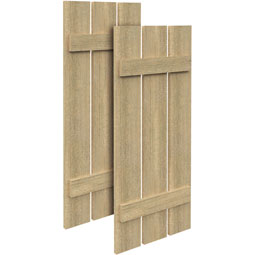 Fypon, Ltd. - SH3PO - 3 Planks w/ 2 Battens Rough Sawn Cedar Faux Wood Shutters (Per Pair)