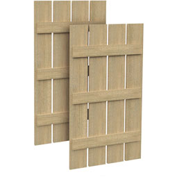 Fypon, Ltd. - SH4P3B - 4 Planks w/ 3 Battens Rough Sawn Cedar Faux Wood Shutters (Per Pair)