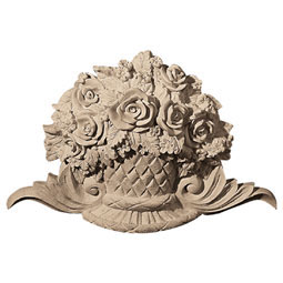 Pearlworks - PULL-122 - Approx. 6-3/4" x 4-1/2" x 1-1/2" Floral basket with vines.