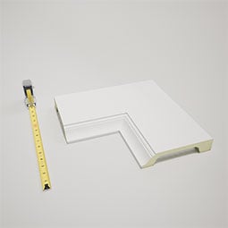 Ekena Millwork - CC08PIC02X14X14TR - Endurathane Perimeter Inside Corner for 8" Traditional Coffered Ceiling System, 14"W x 2"P x 14"L, Factory Primed