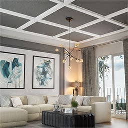 Ekena Millwork - CC08PIC02X14X14TR - Endurathane Perimeter Inside Corner for 8" Traditional Coffered Ceiling System, 14"W x 2"P x 14"L, Factory Primed