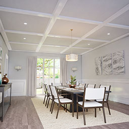 Ekena Millwork - CC08POC02X14X14TR - Endurathane Perimeter Outside Corner for 8" Traditional Coffered Ceiling System, 14"W x 2"P x 14"L, Factory Primed