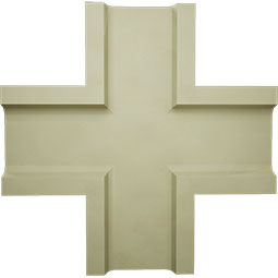 Ekena Millwork - CC08ICI02X20X20TR - Endurathane Inner Cross Intersection for 8" Traditional Coffered Ceiling System, 20"W x 2"P x 20"L, Factory Primed