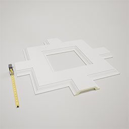 Ekena Millwork - CC08ISI02X36X36TR - Endurathane Inner Square Intersection for 8" Traditional Coffered Ceiling System, 36"W x 2"P x 36"L, Factory Primed