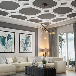 Ekena Millwork - CC08IDI02X36X36TR - Endurathane Inner Diamond Intersection for 8" Traditional Coffered Ceiling System, 36"W x 2"P x 36"L, Factory Primed