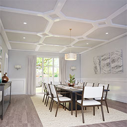 Ekena Millwork - CC08IDI02X36X36TR - Endurathane Inner Diamond Intersection for 8" Traditional Coffered Ceiling System, 36"W x 2"P x 36"L, Factory Primed