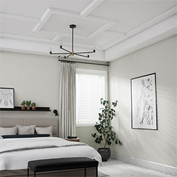 Ekena Millwork - CC05ICN02X14X14TR - Endurathane Inner Corner for 5" Traditional Coffered Ceiling System, 14"W x 2"P x 14"L, Factory Primed