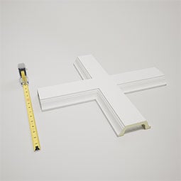 Ekena Millwork - CC05ICI02X20X20TR - Endurathane Inner Cross Intersection for 5" Traditional Coffered Ceiling System, 20"W x 2"P x 20"L, Factory Primed
