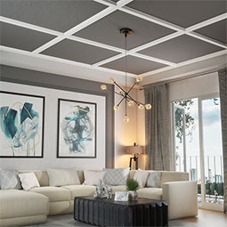 Ekena Millwork - CC05ICI02X20X20TR - Endurathane Inner Cross Intersection for 5" Traditional Coffered Ceiling System, 20"W x 2"P x 20"L, Factory Primed