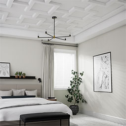 Ekena Millwork - CC05ISI02X36X36TR - Endurathane Inner Square Intersection for 5" Traditional Coffered Ceiling System, 36"W x 2"P x 36"L, Factory Primed