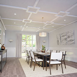 Ekena Millwork - CC05ISI02X36X36TR - Endurathane Inner Square Intersection for 5" Traditional Coffered Ceiling System, 36"W x 2"P x 36"L, Factory Primed