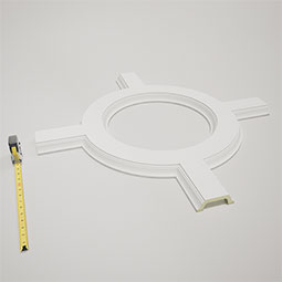 Ekena Millwork - CC05ICI02X36X36TR - Endurathane Inner Circle Intersection for 5" Traditional Coffered Ceiling System, 36"W x 2"P x 36"L, Factory Primed