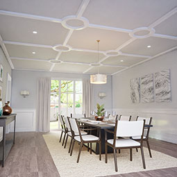 Ekena Millwork - CC05ICI02X36X36TR - Endurathane Inner Circle Intersection for 5" Traditional Coffered Ceiling System, 36"W x 2"P x 36"L, Factory Primed