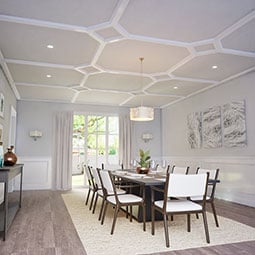 Ekena Millwork - CC05IDI02X36X36TR - Endurathane Inner Diamond Intersection for 5" Traditional Coffered Ceiling System, 36"W x 2"P x 36"L, Factory Primed