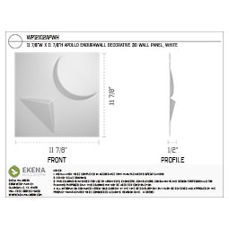 Ekena Millwork - WPAP - 11 7/8"W x 11 7/8"H Apollo EnduraWall Decorative 3D Wall Panel