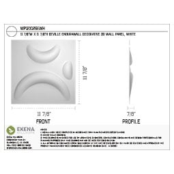 Ekena Millwork - WPSE - 11 7/8"W x 11 7/8"H Seville EnduraWall Decorative 3D Wall Panel