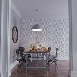 Ekena Millwork - WPWV - 19 5/8"W x 19 5/8"H Wave EnduraWall Decorative 3D Wall Panel