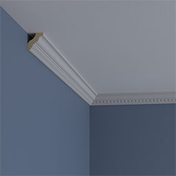 Ekena Millwork - MLD02X01X02EM - Endurathane Emery Crown Moulding, 1 1/2"H x 1 3/8"P x 2"F x 94 1/2"L, Factory Primed