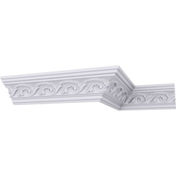 Ekena Millwork - MLD02X02X03VE - Endurathane Versailles Crown Moulding, 2 3/8"H x 2 3/8"P x 3 3/8"F x 94 1/2"L, Factory Primed