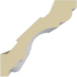 Ekena Millwork - MLD02X02X03MD - Endurathane Medea Crown Moulding, 2 1/4"H x 2 1/4"P x 3 1/8"F x 94 1/2"L, Factory Primed