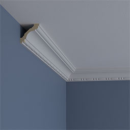 Ekena Millwork - MLD02X02X03MD - Endurathane Medea Crown Moulding, 2 1/4"H x 2 1/4"P x 3 1/8"F x 94 1/2"L, Factory Primed