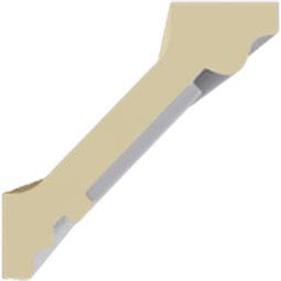 Ekena Millwork - MLD01X01X03ER - Endurathane Eris Crown Moulding, 2 1/8"H x 2 1/8"P x 3"F x 94 1/2"L, Factory Primed