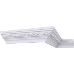 Ekena Millwork - MLD01X01X02CA - Endurathane Caputo Crown Moulding, 1 3/8"H x 1 3/8"P x 2"F x 94 1/2"L, Factory Primed