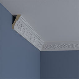 Ekena Millwork - MLD02X01X03LO - Endurathane Loera Crown Moulding, 2 3/4"H x 1 5/8"P x 3 1/8"F x 94 1/2"L, Factory Primed