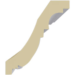 Ekena Millwork - MLD03X02X04SE - Endurathane Sequential Crown Moulding, 2 3/4"H x 2 3/8"P x 3 5/8"F x 94 1/2"L, Factory Primed