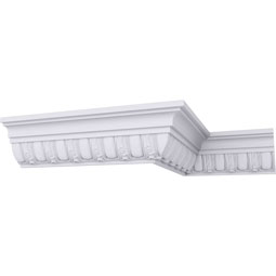Ekena Millwork - MLD03X02X04SE - Endurathane Sequential Crown Moulding, 2 3/4"H x 2 3/8"P x 3 5/8"F x 94 1/2"L, Factory Primed
