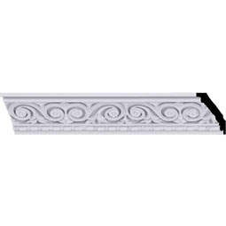 Ekena Millwork - MLD02X03X04FL - Endurathane Floral Crown Moulding, 2 3/4"H x 3 1/4"P x 4 1/4"F x 94 1/2"L, Factory Primed