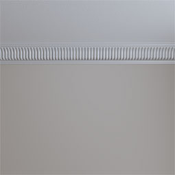 Ekena Millwork - MLD03X03X04CI - Endurathane Carrillo Crown Moulding, 3"H x 3"P x 4 1/4"F x 94 1/2"L, Factory Primed