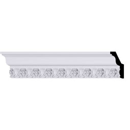 Ekena Millwork - MLD03X02X04LO - Endurathane Loera Crown Moulding, 3 1/8"H x 1 5/8"P x 3 1/2"F x 94 1/2"L, Factory Primed