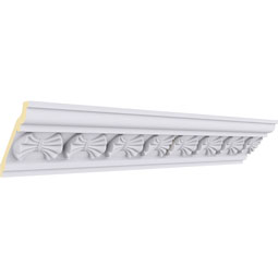 Ekena Millwork - MLD03X03X05BT - Endurathane Butterfly Crown Moulding, 3 1/8"H x 3 1/8"P x 4 1/2"F x 94 1/2"L, Factory Primed