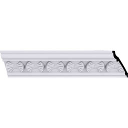 Ekena Millwork - MLD03X03X05BT - Endurathane Butterfly Crown Moulding, 3 1/8"H x 3 1/8"P x 4 1/2"F x 94 1/2"L, Factory Primed