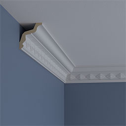 Ekena Millwork - MLD03X02X04SO - Endurathane Sofia Crown Moulding, 3 1/8"H x 2 3/4"P x 4 1/8"F x 94 1/2"L, Factory Primed