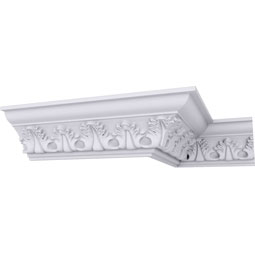 Ekena Millwork - MLD03X04X05LE - Endurathane Legacy Crown Moulding, 3 1/8"H x 3 5/8"P x 5"F x 94 1/2"L, Factory Primed